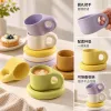 Pareja de cerámica colorida pareja conjunto de tazas creativo hogar diario desayuno taza de agua regalo de pareja pareja estilo tazas combinación details Picture